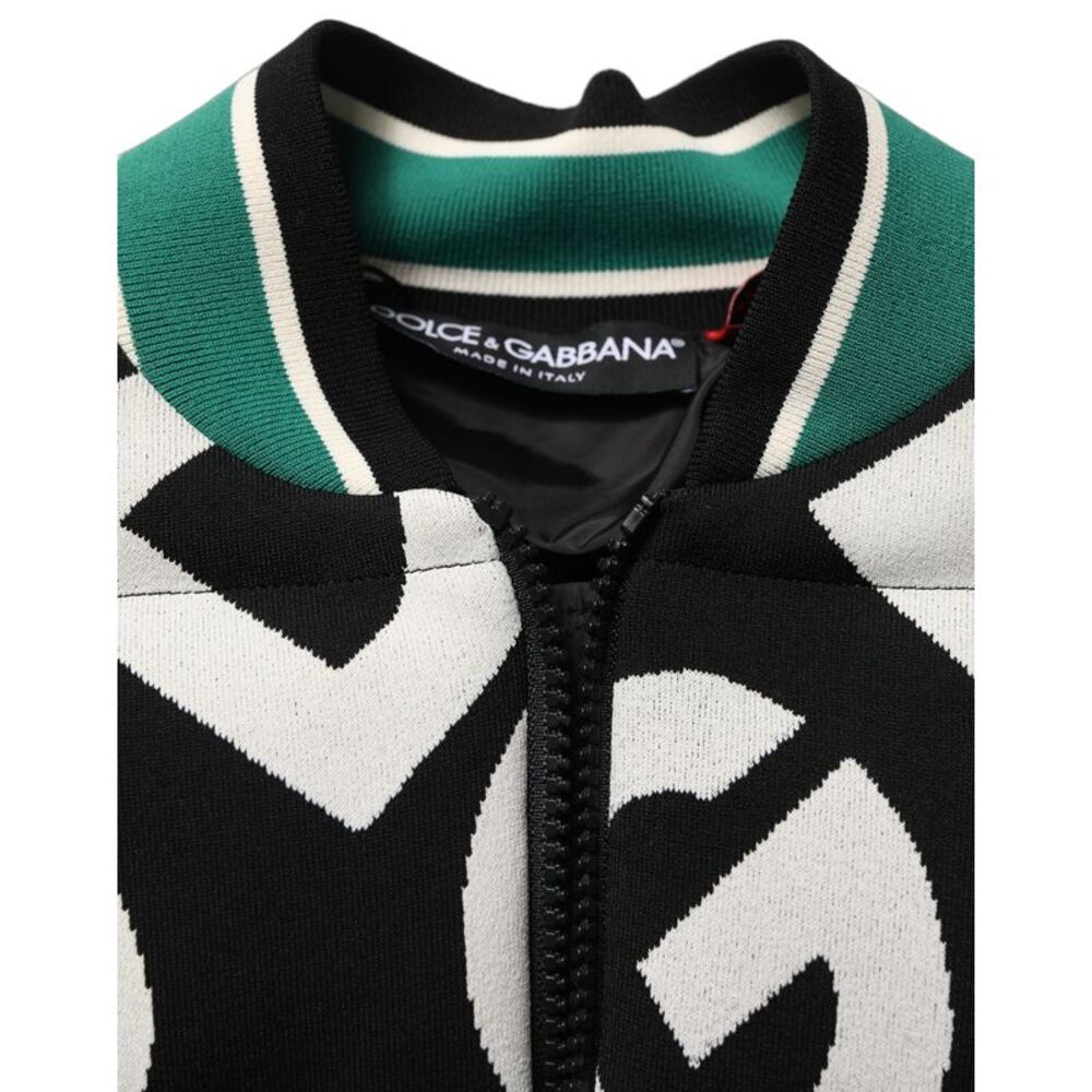 Dolce & Gabbana Multicolor Logo Full Zip Bomber Women's Jacket